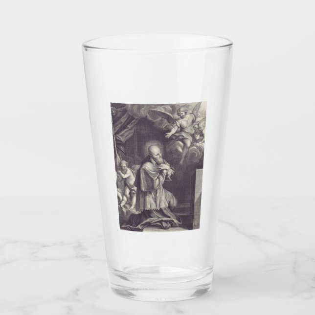 Saint  Francis de Sales Doctor of the Church Glass (Front)