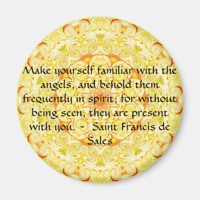 Saint Francis de Sales QUOTE about Angels Magnet (Front)