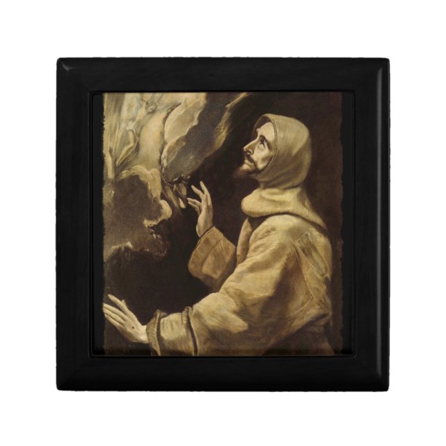Saint Francis  Eyes Toward Heaven Keepsake Box (Front)