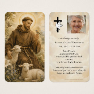 Saint Francis Funeral Prayer Card