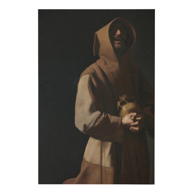 Saint Francis in Meditation by Francisco Zurbaran Faux Canvas Print (Front)
