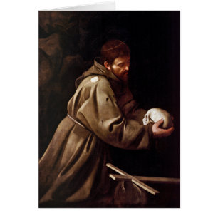 Saint Francis in Prayer - Caravaggio Cards