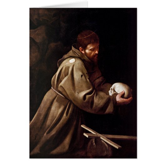 Saint Francis in Prayer - Caravaggio Cards (Front)