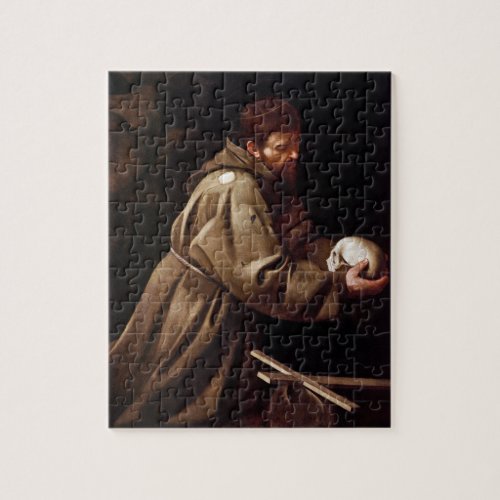 Saint Francis in Prayer _ Caravaggio Jigsaw Puzzle