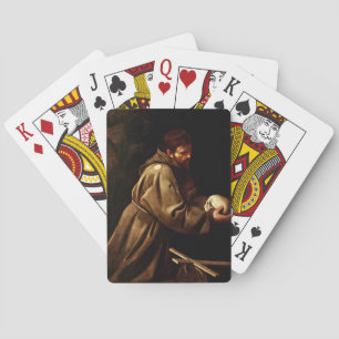 Saint Francis in Prayer (Christian) (Caravaggio) Poker Cards