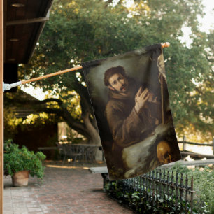 Saint Francis in Prayer (Christian Faith) House Flag