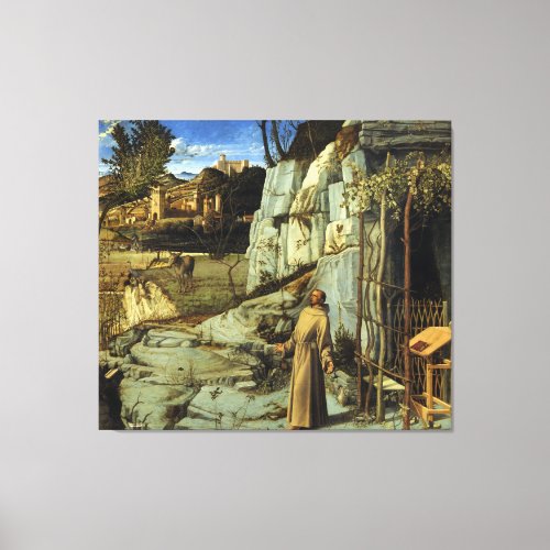 Saint Francis in the Desert by Giovanni Bellini Canvas Print