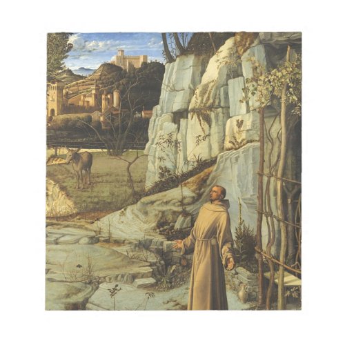 Saint Francis In The Desert By Giovanni Bellini Notepad