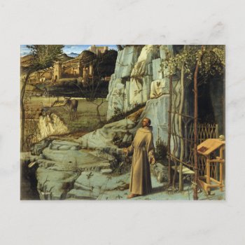 Saint Francis In The Desert By Giovanni Bellini Postcard by EnhancedImages at Zazzle