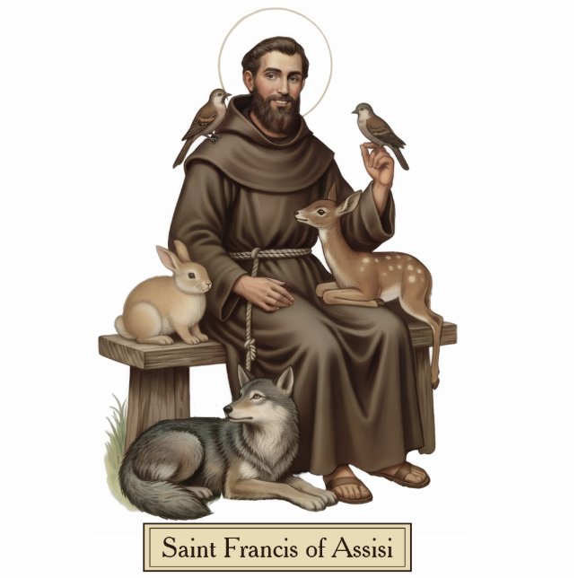 Saint Francis of Assisi 2D Religious Statue (Front)