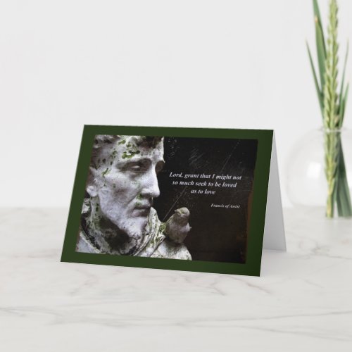 Saint Francis of Assisi and Bird Quote Card