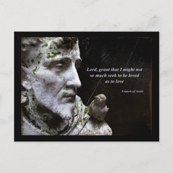Saint Francis Of Assisi And Bird Quote Postcard by thewrittenword at Zazzle