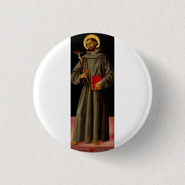 Saint Francis of Assisi by Antoniazzo Romano Button (Front)