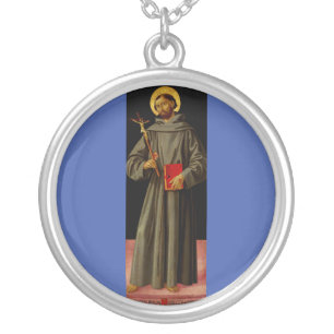 Saint Francis of Assisi by Antoniazzo Romano Silver Plated Necklace