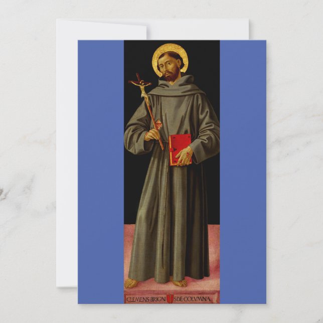 Saint Francis of Assisi by Antoniazzo Romano Thank You Card (Front)