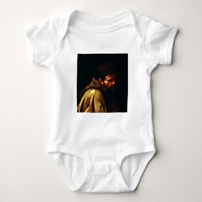 Saint Francis of Assisi by Caravaggio  Baby Bodysuit (Front)
