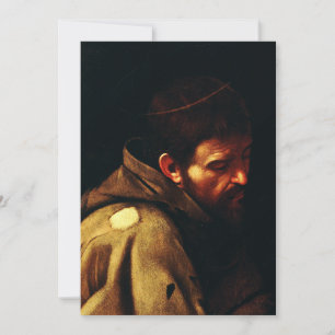 Saint Francis of Assisi by Caravaggio Baroque Art Invitation