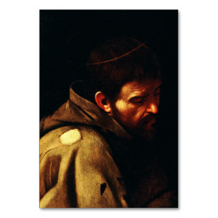Saint Francis of Assisi by Caravaggio Baroque Art Table Number