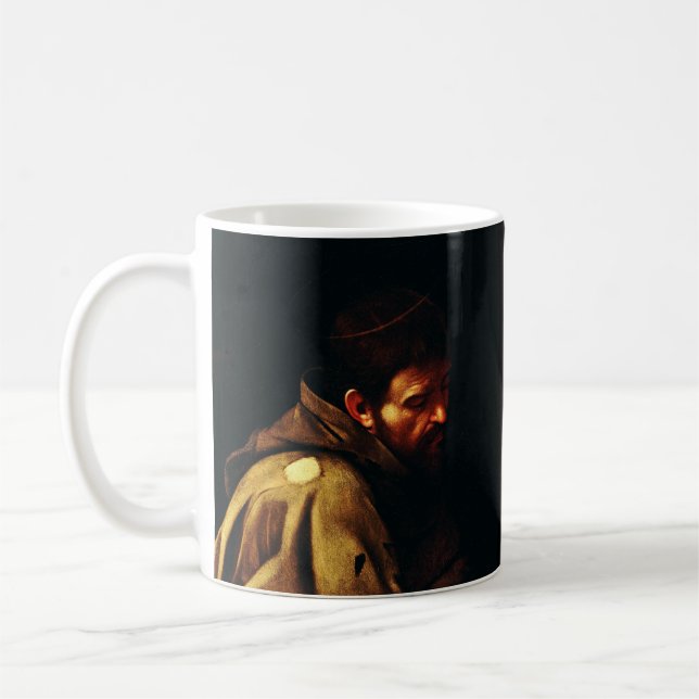 Saint Francis of Assisi by Caravaggio  Coffee Mug (Left)