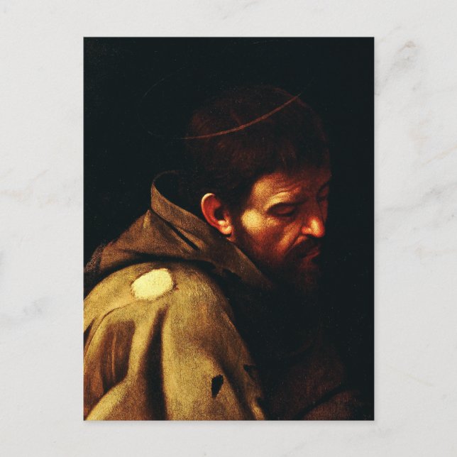 Saint Francis of Assisi by Caravaggio Postcard (Front)