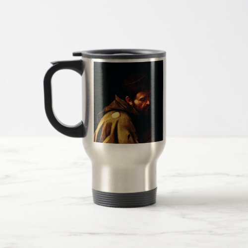 Saint Francis of Assisi by Caravaggio Travel Mug
