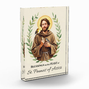 Saint Francis of Assisi Feast Day Blessings Wreath Acrylic Award