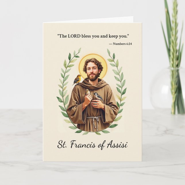 Saint Francis of Assisi God's Peace and Blessings  Card (Front)