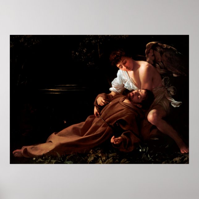 Saint Francis of Assisi in Ecstasy by Caravaggio Poster (Front)