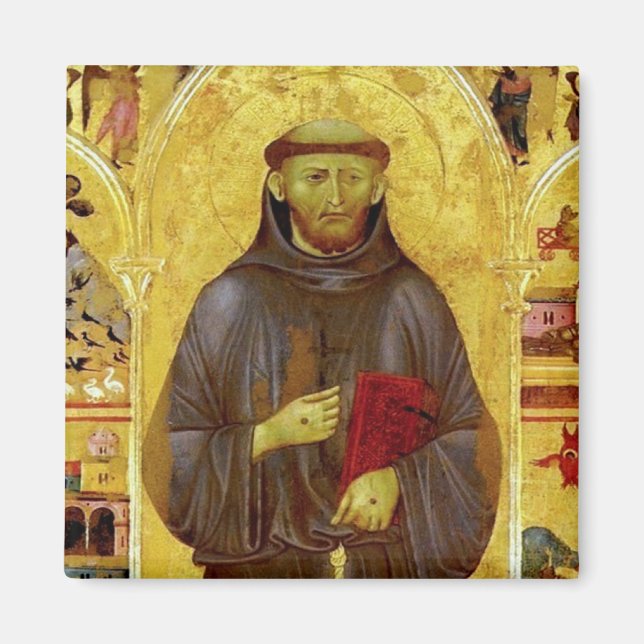 Saint Francis of Assisi Medieval Iconography Magnet (Front)