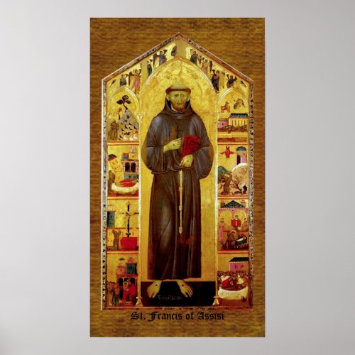 Saint Francis of Assisi Medieval Iconography Poster