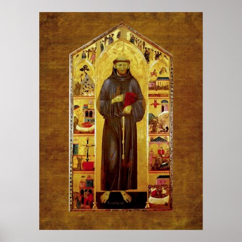 Saint Francis of Assisi Medieval Iconography Poster