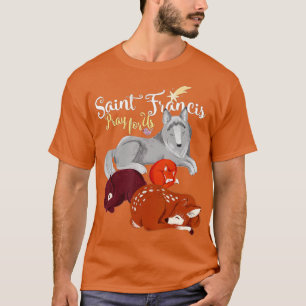 Saint Francis of Assisi Patron of Animals Wolf Ani T-Shirt