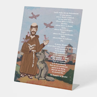 Saint Francis of Assisi Peace Prayer Pedestal Sign