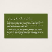Saint Francis of Assisi Prayer Cards (Back)