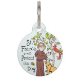 Saint Francis Of Assisi Protect This Dog, Dog Tag at Zazzle