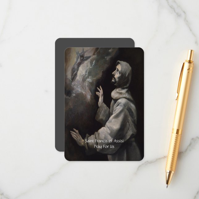 Saint Francis of Assisi Serenity Prayer Enclosure Card (Front/Back In Situ)