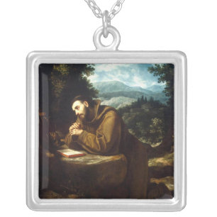 Saint Francis of Assisi Silver Plated Necklace