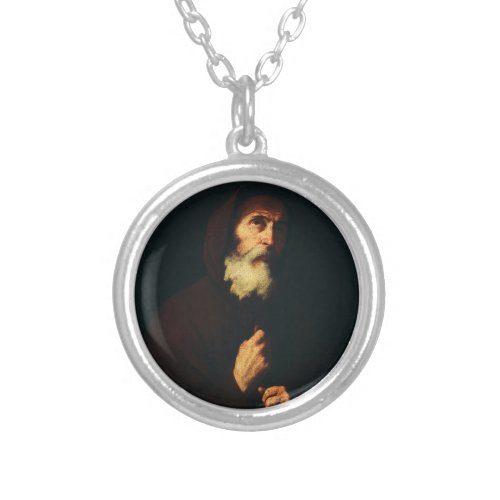 Saint Francis of Paola  Silver Plated Necklace