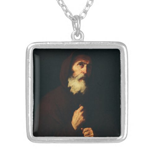 Saint Francis of Paola Silver Plated Necklace