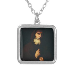 Saint Francis of Paola Silver Plated Necklace