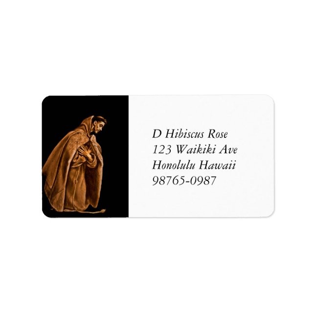 Saint Francis on His Knees Label (Front)