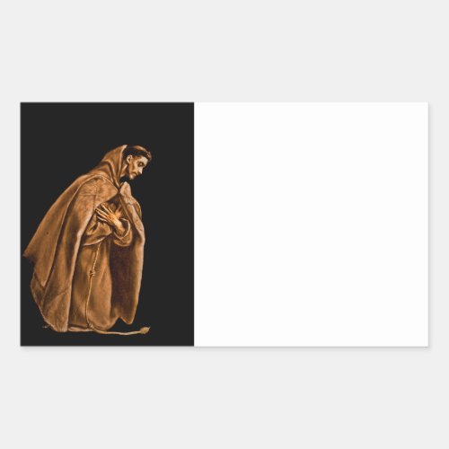 Saint Francis on His Knees Rectangular Sticker