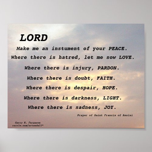 SAINT FRANCIS PRAYER POSTER