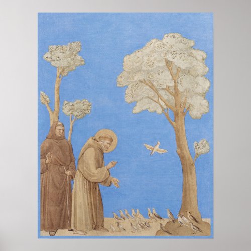 Saint Francis preaching to the birds CC1165 Poster