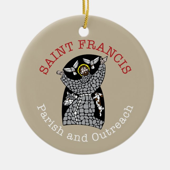 Saint Francis Round Christmas Ornament  (Front)