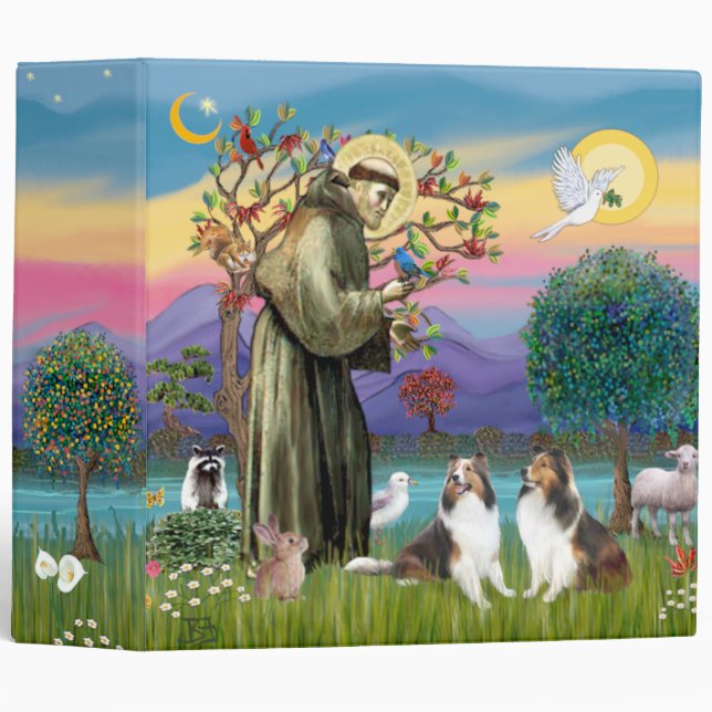 Saint Francis - Sheltie (L2) 3 Ring Binder (Front/Spine)