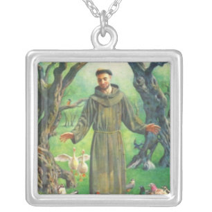 Saint Francis Silver Plated Necklace