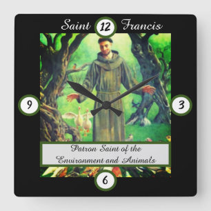 Saint Francis Square Wall Clock