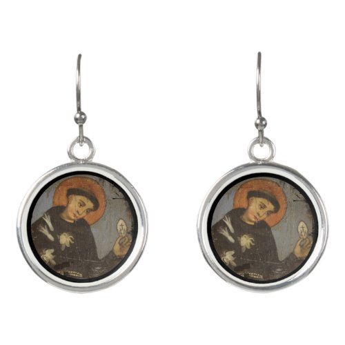 Saint Francis with White Lilies Earrings