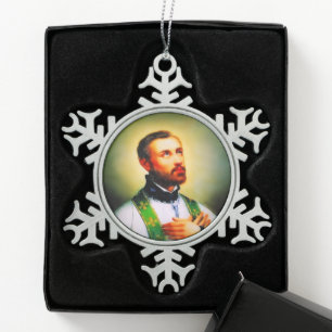 Saint Francis Xavier Snowflake Pewter Christmas Ornament